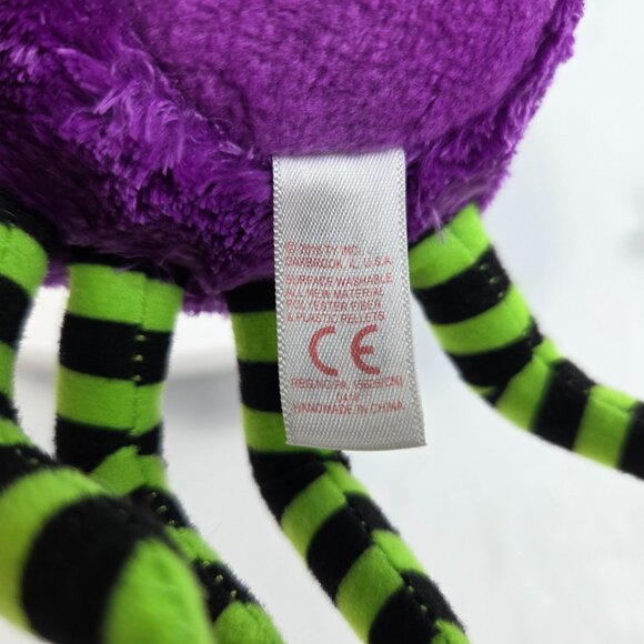 2014 RARE RETIRED TY BEANIE BABY BOO~CRAWLY THE PURPLE HALLOWEEN SPIDER 6" - Picture 5 of 5